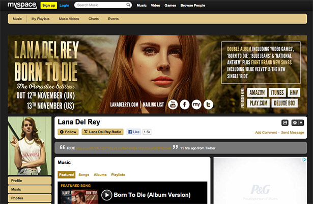 current Myspace today