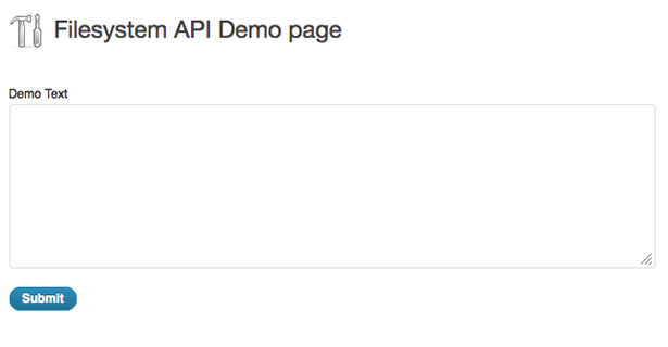 demoform Filesystem API demo
