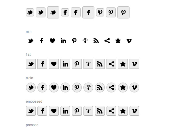 cssbuttons css social buttons