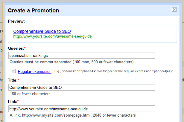 promotion Create a promotion