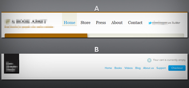 navigation-menus-a Two examples of navigation