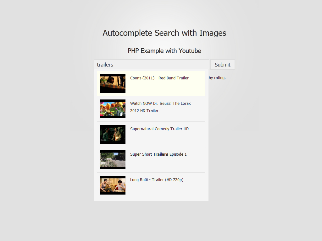 FoxyComplete — advanced autocomplete search with images Foxycomplete as a Youtube Search Engine