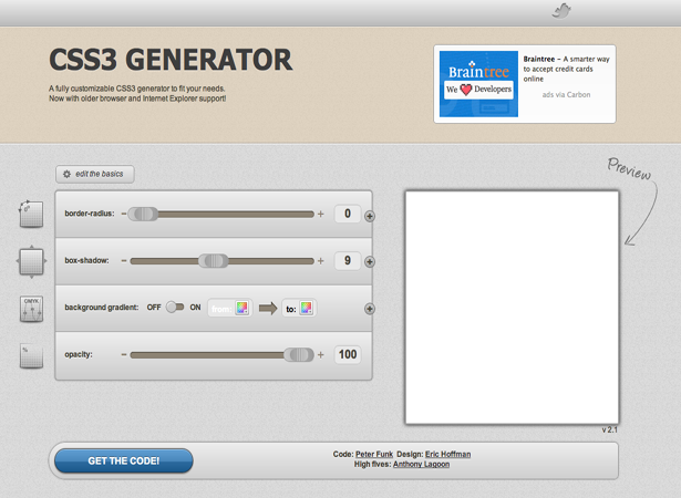 15 great HTML5 and CSS3 generators Screen shot 2012 04 24 at 7.07.26 PM
