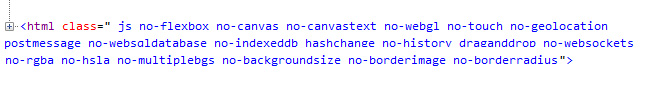 An introduction to Modernizr for designers Modernizr's Generated HTML Classes in IE8