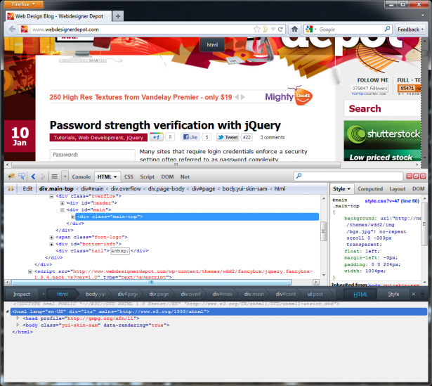 Firefox's HTML inspector and Firebug, existing together in harmony. Firefox's HTML inspector and Firebug, existing together in harmony.