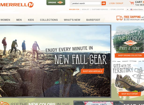30 e-commerce sites worth seeing merrell