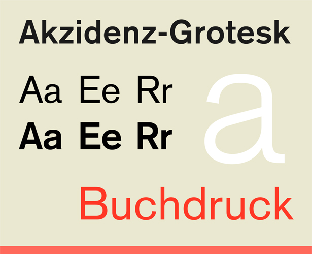 The most popular fonts used by designers akzidenzgrotesk