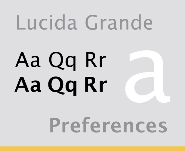 The most popular fonts used by designers lucidagrande