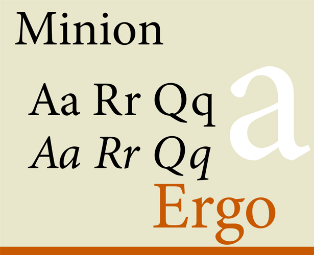 The most popular fonts used by designers minion