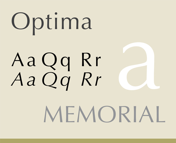 The most popular fonts used by designers optima