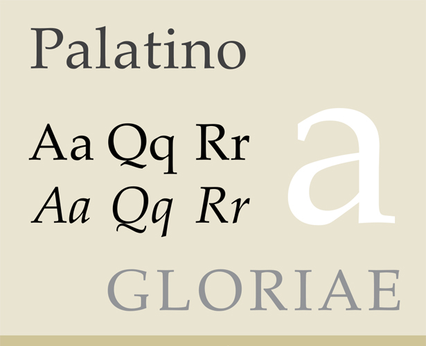 The most popular fonts used by designers palatino