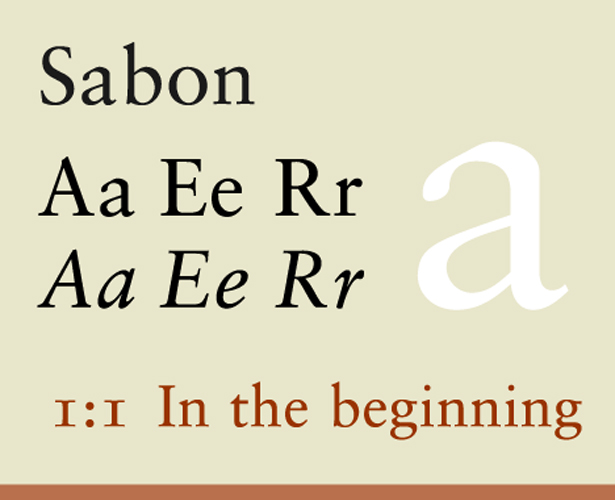 The most popular fonts used by designers sabon
