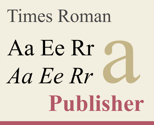 The most popular fonts used by designers timesnewroman