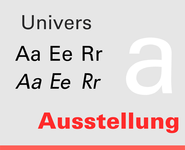 The most popular fonts used by designers univers
