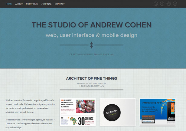 Characteristics of a modern portfolio site 25 17