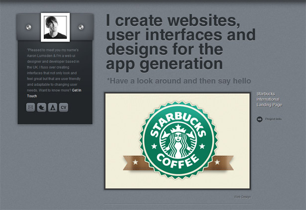 Characteristics of a modern portfolio site 16 40