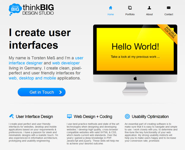 Characteristics of a modern portfolio site 12 55