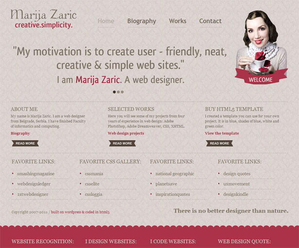 Characteristics of a modern portfolio site 32 7