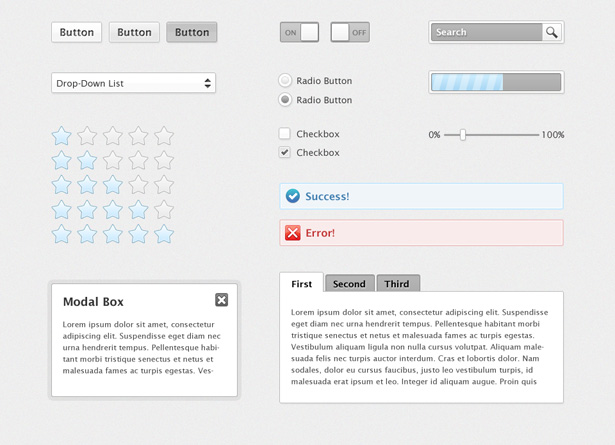 50+ PSD UI Web design elements modernui