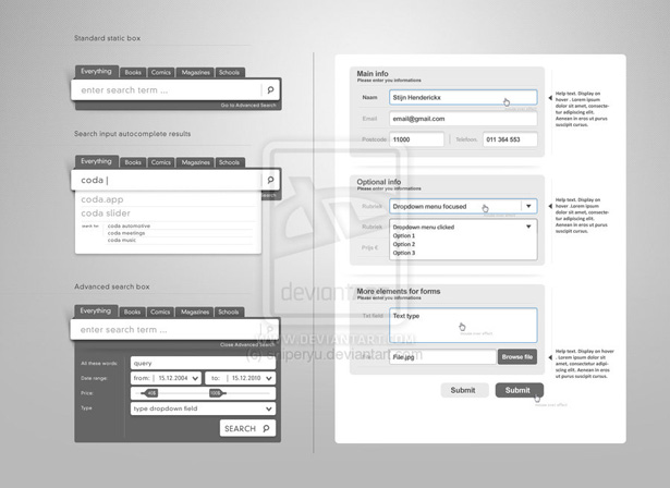 50+ PSD UI Web design elements webformvol2