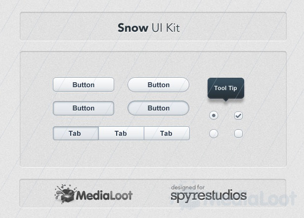 50+ PSD UI Web design elements snowuikit
