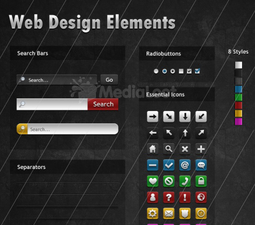 50+ PSD UI Web design elements darkmysterious