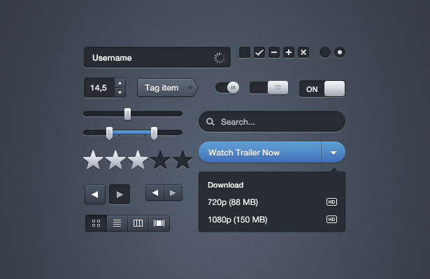50+ PSD UI Web design elements moonifyui