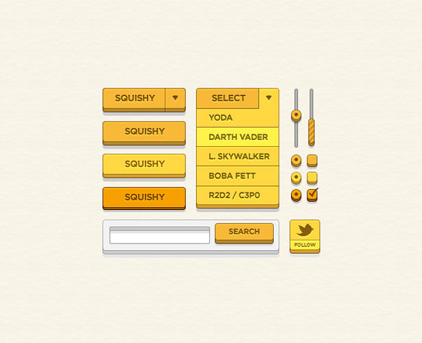 50+ PSD UI Web design elements solidui