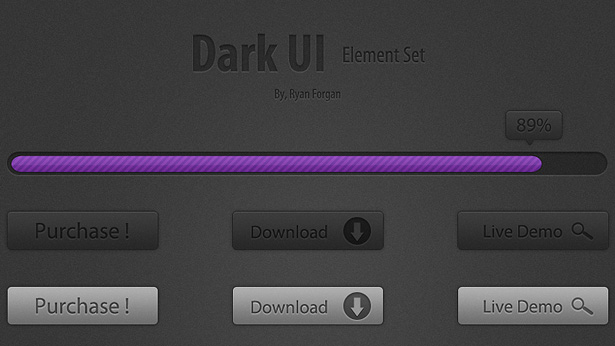 50+ PSD UI Web design elements darkuielement