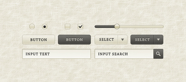 50+ PSD UI Web design elements sepia