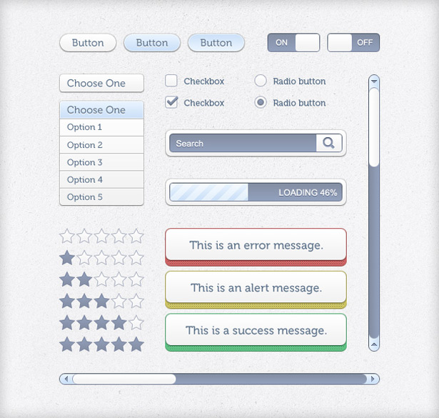50+ PSD UI Web design elements simpleuielements
