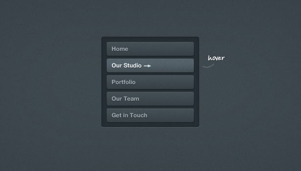 50+ PSD UI Web design elements darkbuttonnav