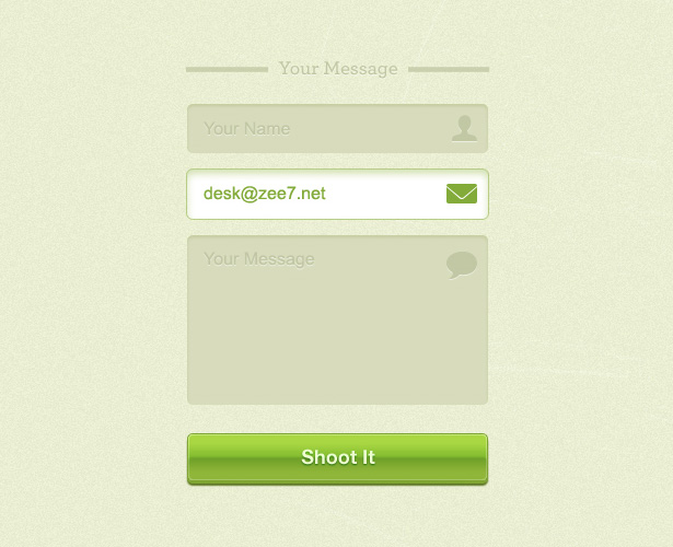 50+ PSD UI Web design elements greencontactform