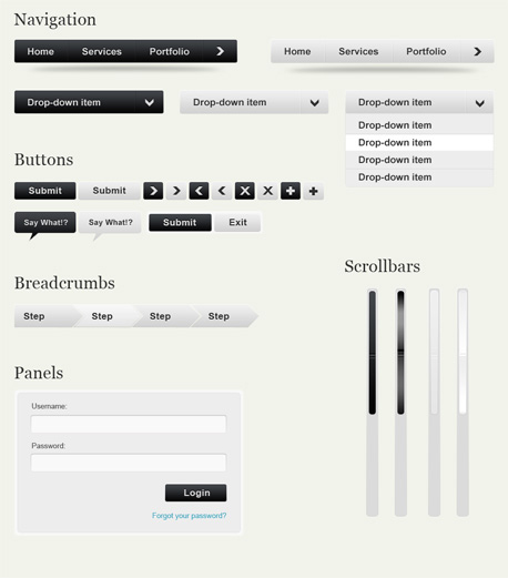 50+ PSD UI Web design elements modernweb