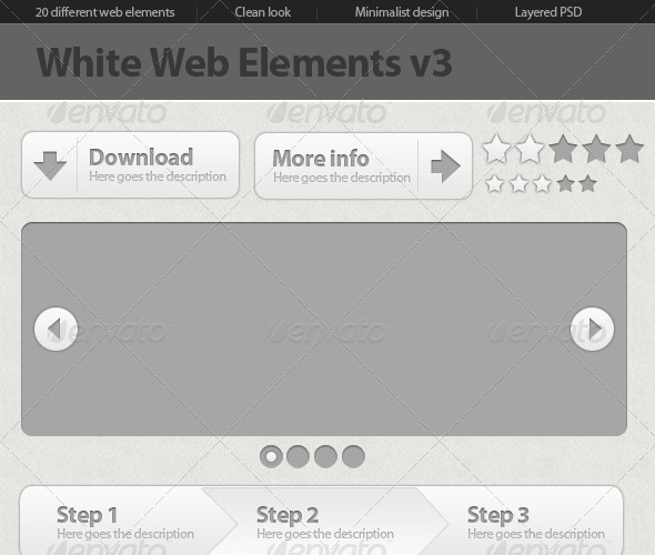 50+ PSD UI Web design elements whitewebelements