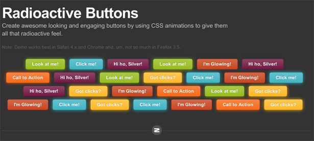 CSS Buttons: Tutorials and examples radioactivebuttons