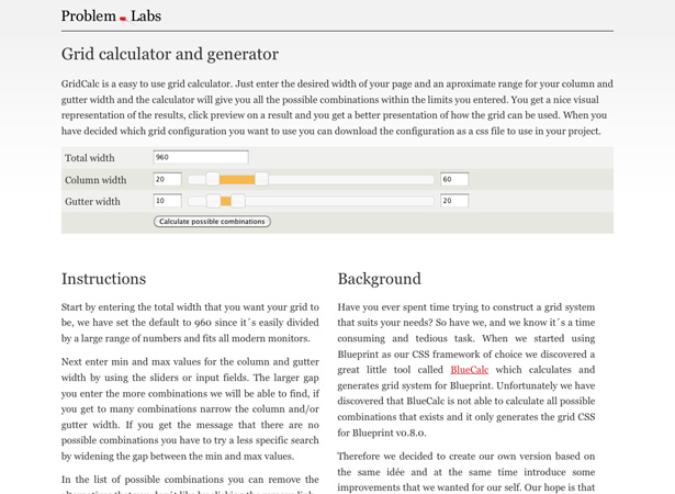 What’s new for web designers – Jun 2011 gridcalc