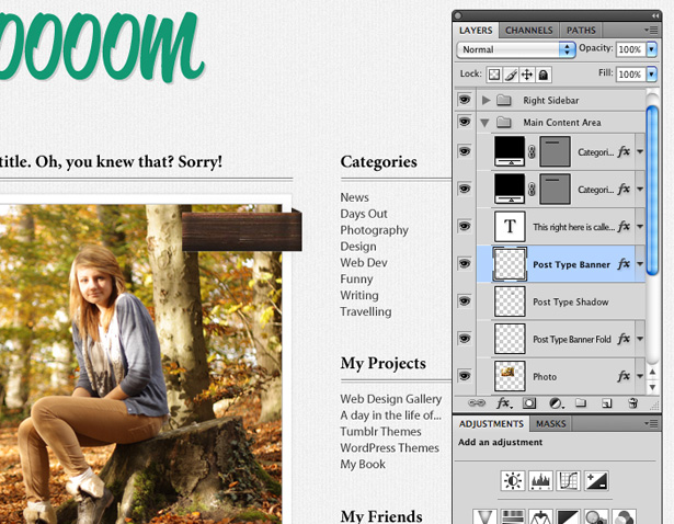 Design a forest inspired Tumblr theme in Photoshop 55 2