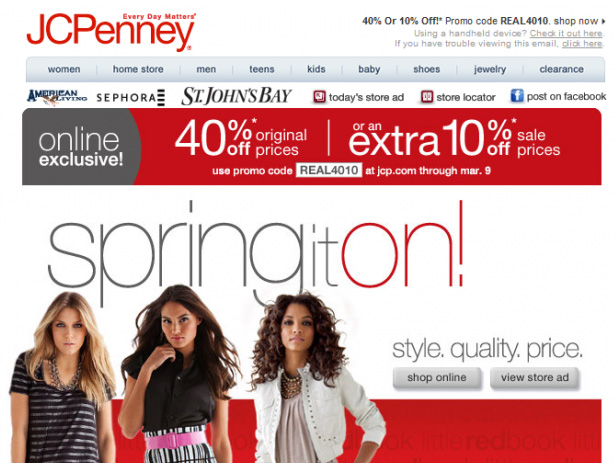 Do's and don'ts for designing email newsletters jcpenney