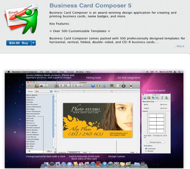 30+ Design Apps on the Mac App Store businesscardcomposer