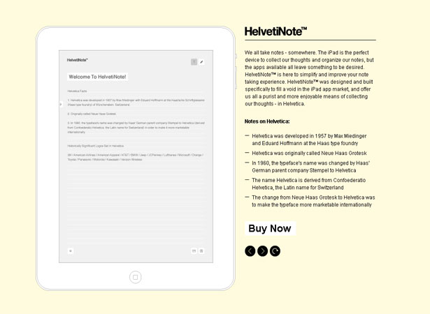 A Collection of Attractive Websites for iPad Applications helvetinote