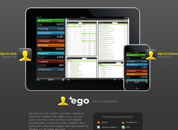 A Collection of Attractive Websites for iPad Applications ego app