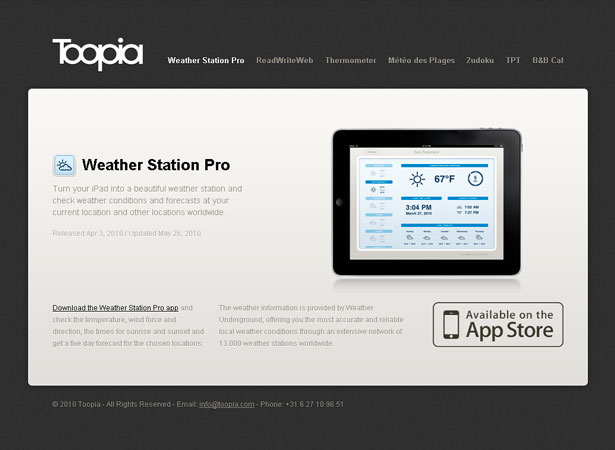 A Collection of Attractive Websites for iPad Applications toopia