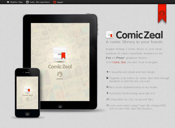 A Collection of Attractive Websites for iPad Applications comiczealapp
