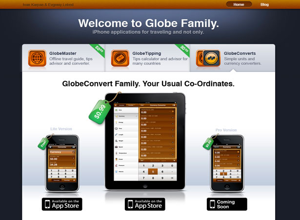A Collection of Attractive Websites for iPad Applications globeconvert