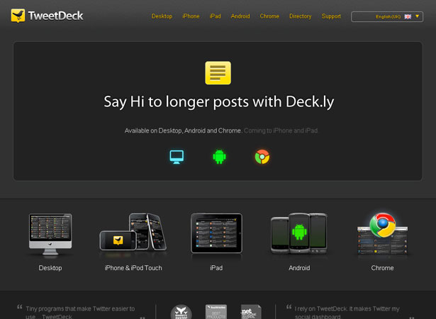 A Collection of Attractive Websites for iPad Applications tweetdeck 1