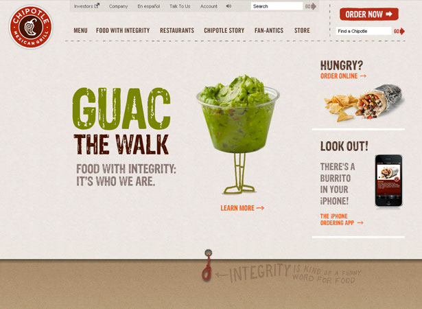 A Collection of Attractive Websites for iPad Applications chipotle 1