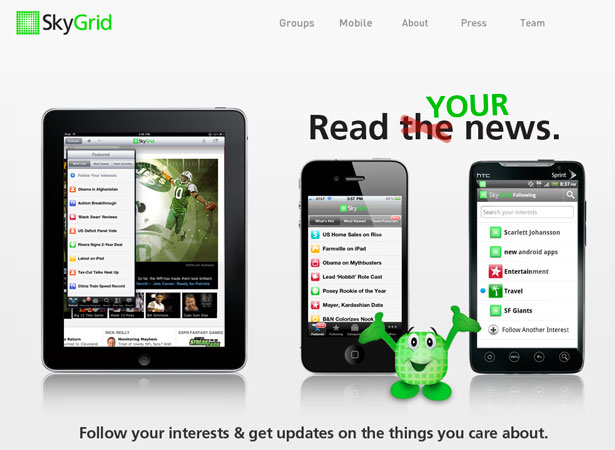 A Collection of Attractive Websites for iPad Applications skygrid