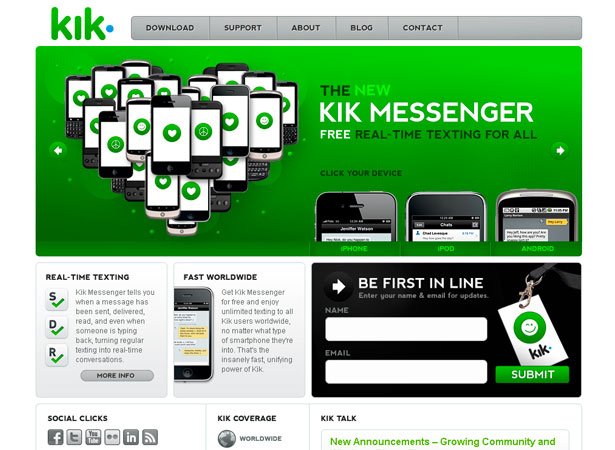 A Collection of Attractive Websites for iPad Applications kik