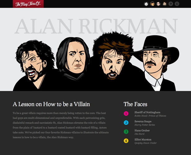 The Pros and Cons of Art-Directed Blogs themanyfacesof alanrickman